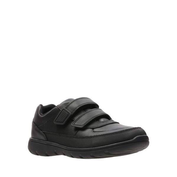 Clarks Boys Venture Walk School Shoes Black | CA-3210465